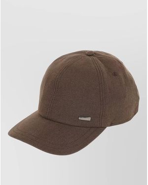 Herno Structured Hat Curved Brim Design - Brown