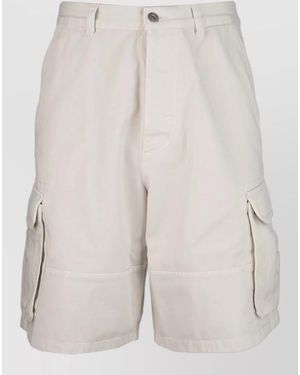 Dior Shorts Belt Loops Back Pockets Cargo - Natural