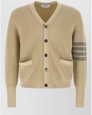 Thom Browne Cotton Cardigan - Natural