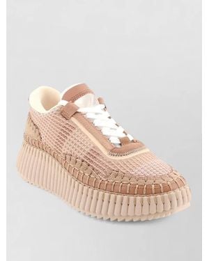 Chloé Mesh Low-Top Sneakers - Pink