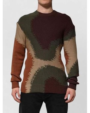Dolce & Gabbana Cotton Abstract Crew Neck Pullover - Brown