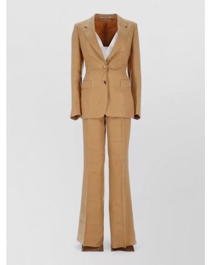 Tagliatore Tailored Blazer And Flared Leg Pants - Natural