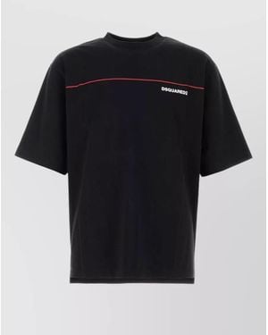 DSquared² Cotton Oversize T Shirt Crew Neck - Black