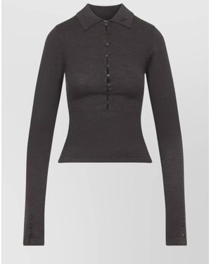 Jacquemus The Dark Merino Polo - Black