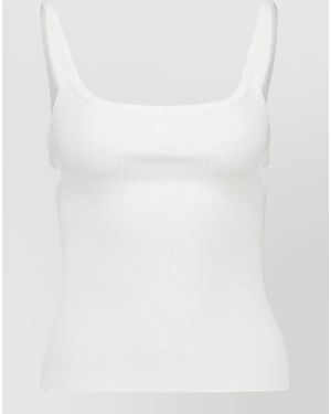 Courreges Ribbed Cutout Tank Top - White