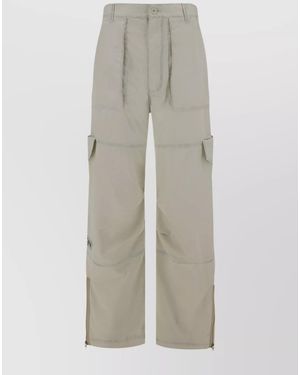 Acne Studios Adjustable Hem Cargo Trousers Contrast Stitching - Grey