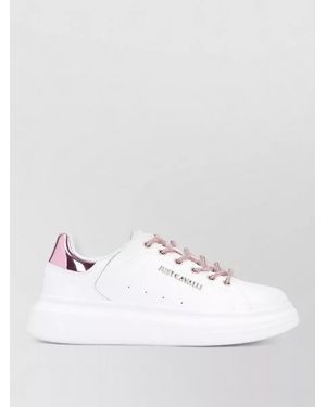 Just Cavalli Leather Low-Top Sneakers - White