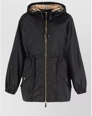 Burberry Technical Hooded Jacket Adjustable Waist - Black