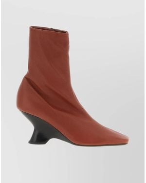 Dries Van Noten Leather Ankle Boots - Brown