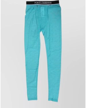 Dolce & Gabbana Logo-Print Leggings - Blue