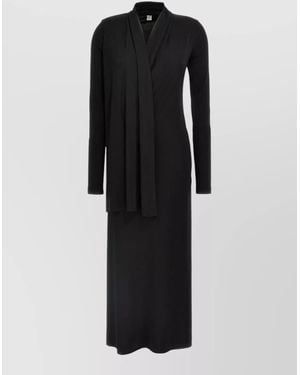 TOTEME Overlapped Jersey Maxi Dress - Black