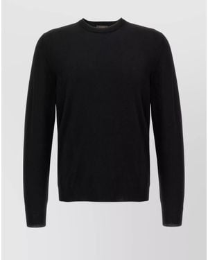 Zanone Wool Crew Neck Jumper - Black