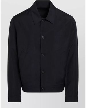 Prada Collared Jacket Long Sleeves Side Pockets - Blue