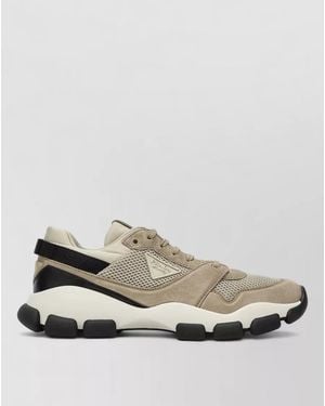 Prada Mesh Fabric And Suede Trainers - White
