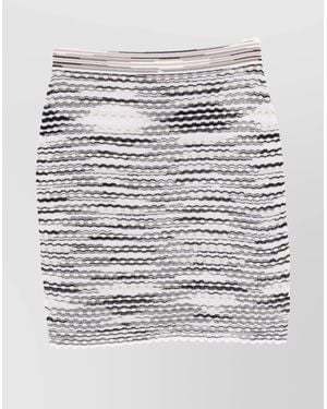 Missoni Striped Knit Skirt Elastic Waistband - Gray