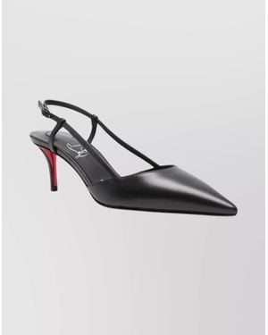 Christian Louboutin Pointed Toe Sling Back Stiletto Pumps - Metallic