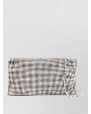 Benedetta Bruzziches Evening Clutch La Petite Chain Rhinestones - Grey