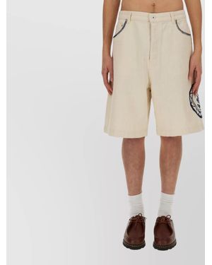 Drole de Monsieur Tailored Bermuda Shorts - Natural