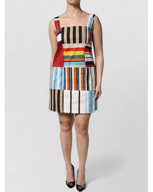 Dolce & Gabbana Striped Sleeveless Mini Dress - Natural