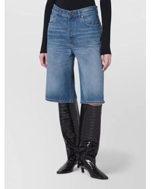 Haikure Denim Knee-Length Bermuda Shorts - Blue