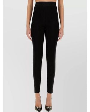 Dolce & Gabbana Ankle Length High-Waisted Stretch Fit Leggings - Black