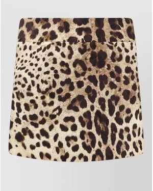 Dolce & Gabbana Cotton Silk Viscose Mini Skirt Animal Motif - Multicolor