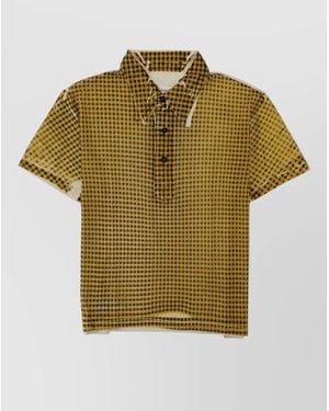 Maison Margiela Printed Polo Top - Green