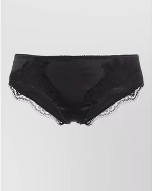 Dolce & Gabbana Satin Briefs Lace Detailing Scalloped Edges - Black