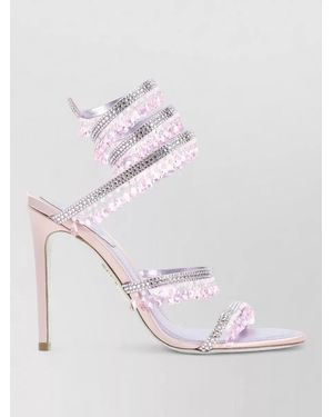 Rene Caovilla Crystal-Embellished Leather Sandals - Pink