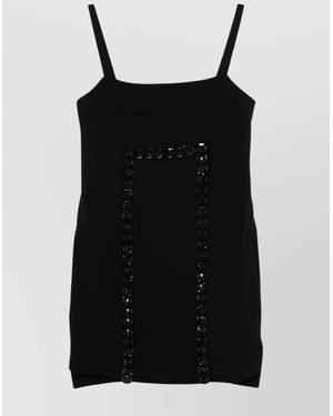 Max Mara Crystal-Embellished Sleeveless Square-Neck Mini Dress - Black