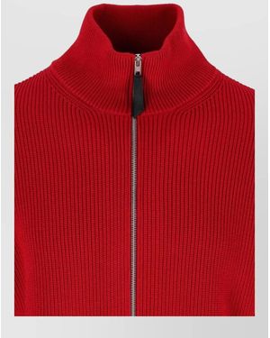 Maison Margiela High Collar Casual Crewneck Jacket Ribbed - Red