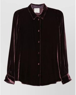 forte_forte Velvet Long-Sleeve Shirt - Black