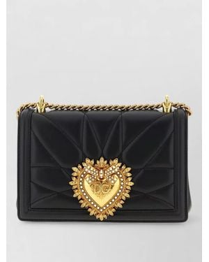 Dolce & Gabbana Devotion Medium Leather Crossbody Bag - Black