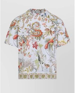 Etro Soho Floral T Shirt Short Sleeves - Gray