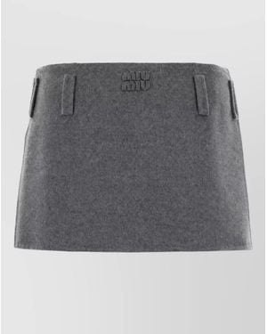 Miu Miu Cashmere Wool Mini Skirt - Grey