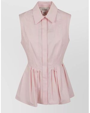 Max Mara Cotton Shirt Tailored Peplum Design - Pink