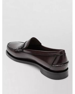 Sebago Leather Loafers Penny Strap Round Toe - Black