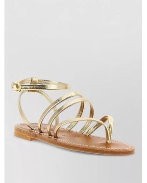 K. Jacques Hemeree Flat Sole Metallic Finish Sandals