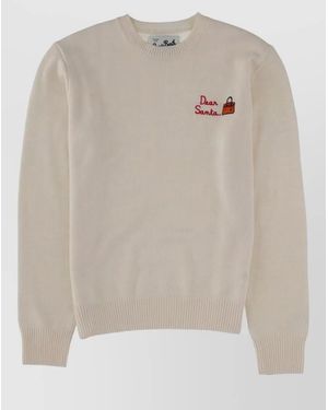 MC2 Saint Barth New Queen Jersey Crew Neck Embroidery - White