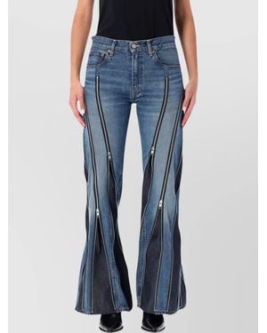 Junya Watanabe Zipped Denim Pants Straight-Leg Fit - Blue