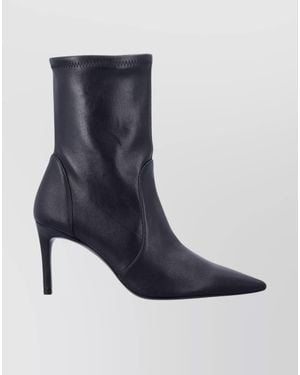 Stuart Weitzman Leather Sock Ankle Boots - Blue