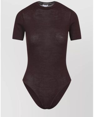 Alaïa Sheer Short Sleeve Stretch Body - Purple