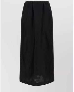 The Row 'Saul' Skirt With Back Slit And Elastic Waistband - Black