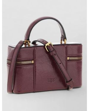 Pinko Mini Quilted Leather Crossbody Bag - Purple