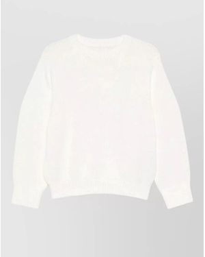 TOTEME Cotton Oversized Jumper Long Sleeves Ribbed Trims - White