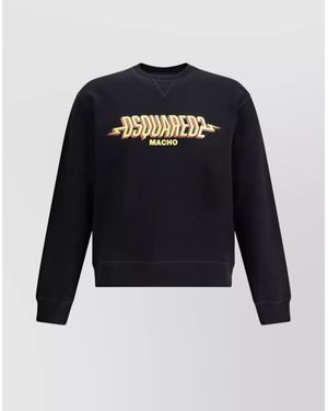 DSquared² Iconic Logoed Cotton Crewneck Sweatshirt - Blue