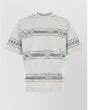 Nanamica Cotton Blend T Shirt Crew Neck Stripes - Grey
