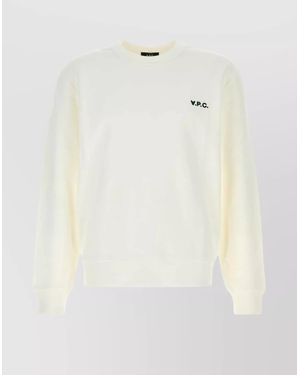 A.P.C. Ribbed Crew Neck Long Sleeve T-Shirt - White