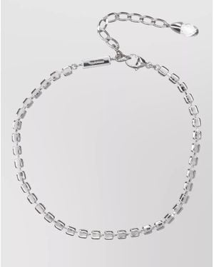 Jimmy Choo Chain Bracelet Featuring Crystal Embellishments - White