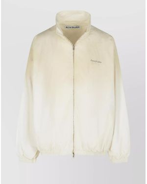 Acne Studios Cotton Jacket With High Collar And Long Sleeves - Natural